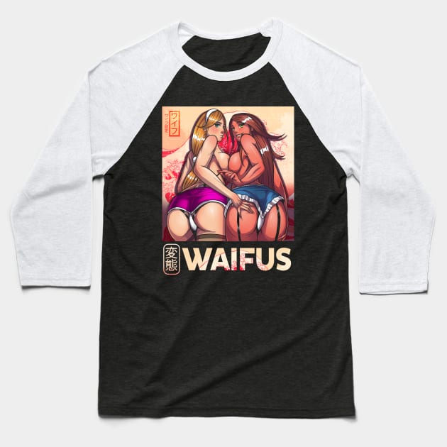 Waifus v2 Baseball T-Shirt by Meca-artwork